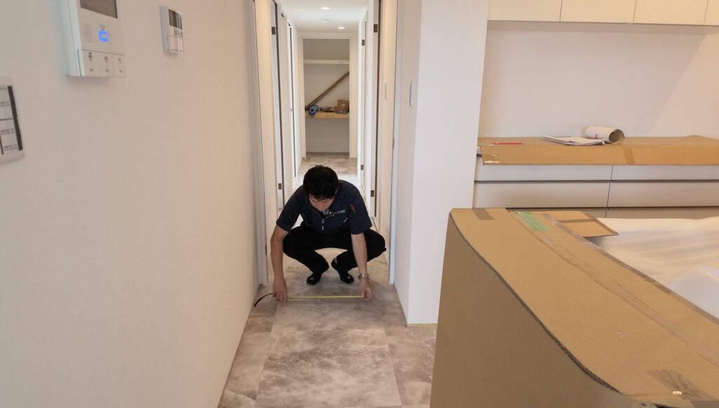 大判フロアタイルの「割り付け」
